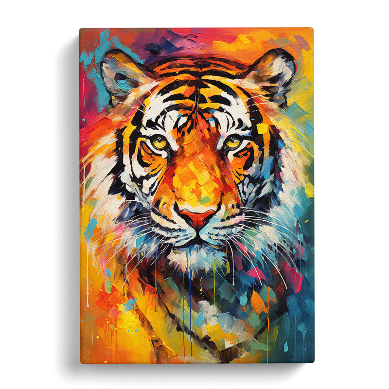 Tiger Expressionism - Wrapped Canvas, 50cm H x 35cm W x 3cm D