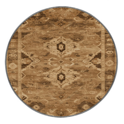 Machine Washable Persian Brown Area Rug