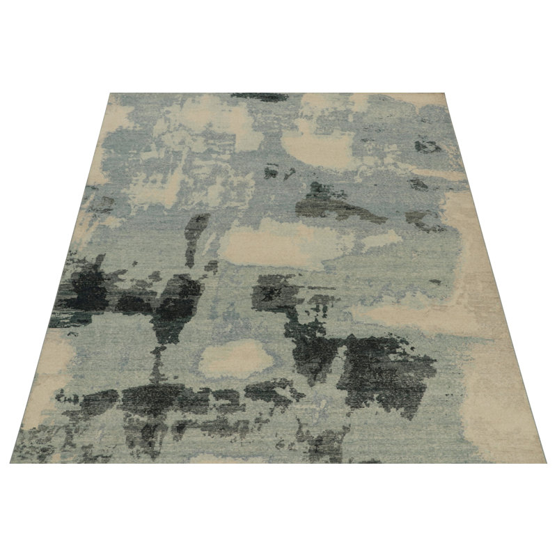 Distressed Homage Hand Knotted Wool Abstract Area Rug, Rectangle 12' x 15'