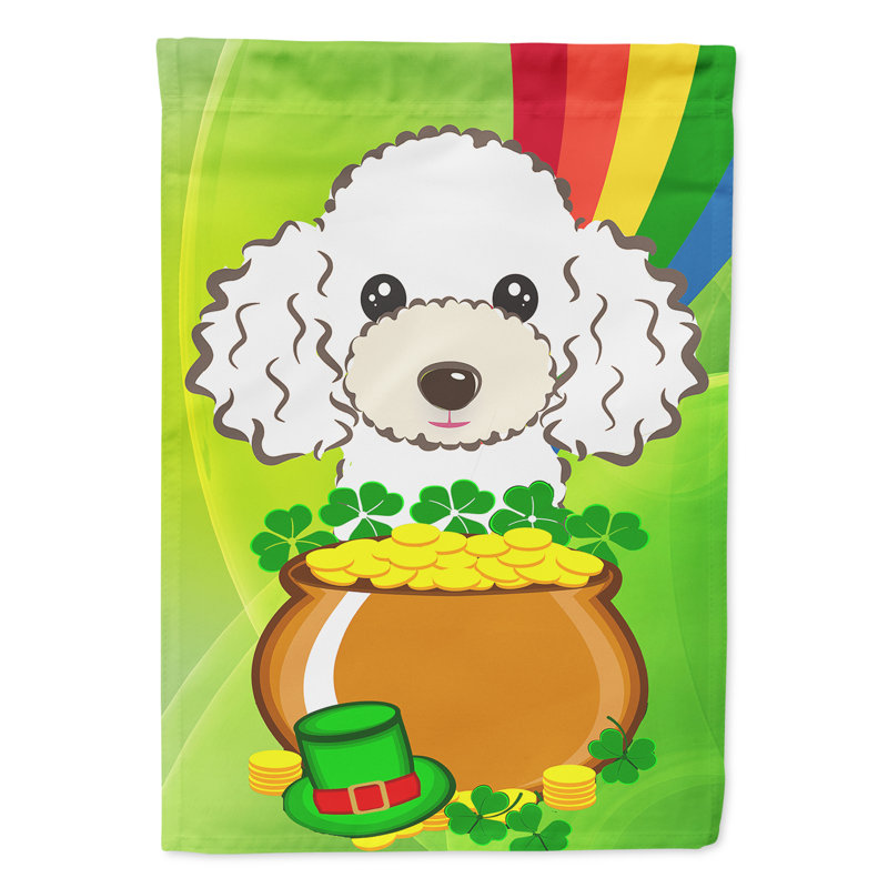 Drapeau de jardin Arella St. Patrick's, Caniche (blanc)