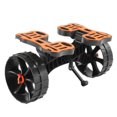 Chariot de kayak, capacité de charge de 300 lb, chariot de kayak pliable avec des pneus en caoutchouc solide de 10 pouces et une sangle à cliquet, chariot de planche à pagaie pour transporter des kayaks, des canots, des planches à pagaie, des tapis flottants, des bateaux Jon