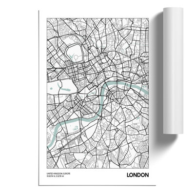 Map London UK - Frameless Print