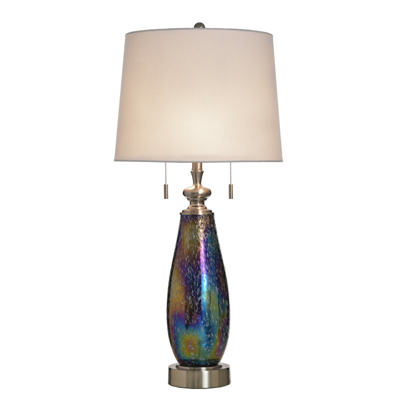 Glass Table Lamp - Wellen - White Shade