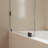 DeerValley 34" W x 58" H Frameless Bathtub Shower Door, Single Fixed Bath Panel with Clamps, 3/8" Tempered Glass Bathroom Shower Screen, Black-123363072
