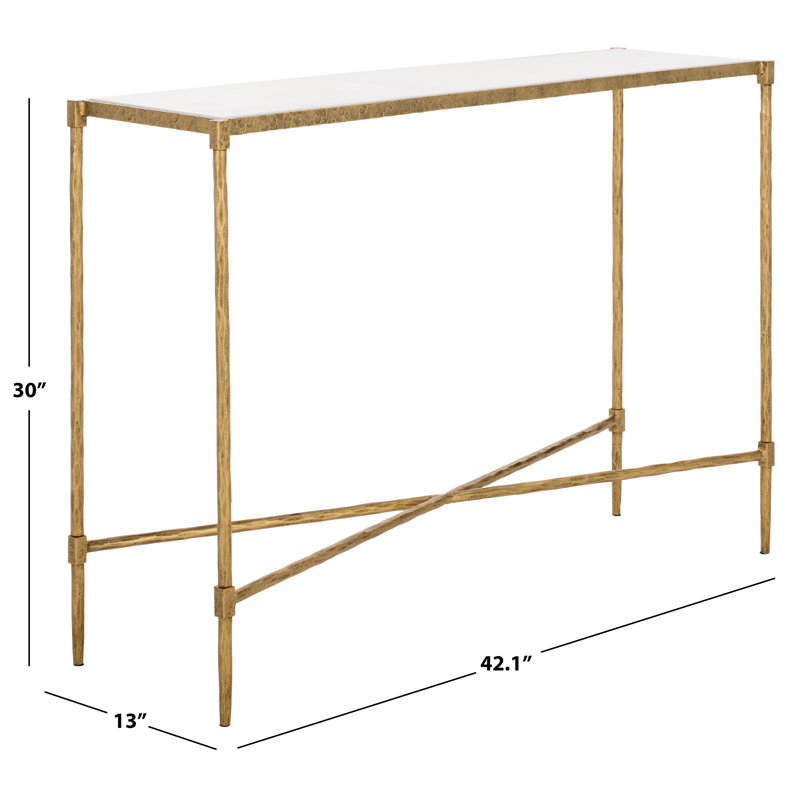 Isabellina Metal And Marble Console Table, Brass