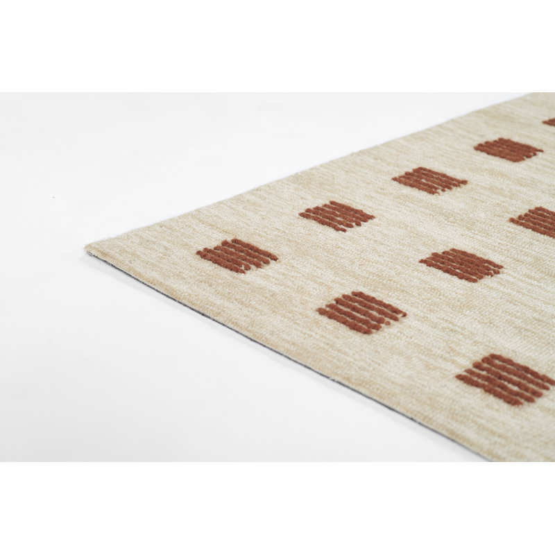 Birch Lane™ Lanora Hand Tufted Wool Rust Area Rug 2' X 3', Rectangle 3'6" x 5'6"