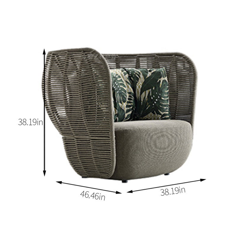 Chaise longue d'extérieur en tissu tressé