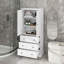 Armoire de rangement avec trois tiroirs et deux portes, tablette réglable