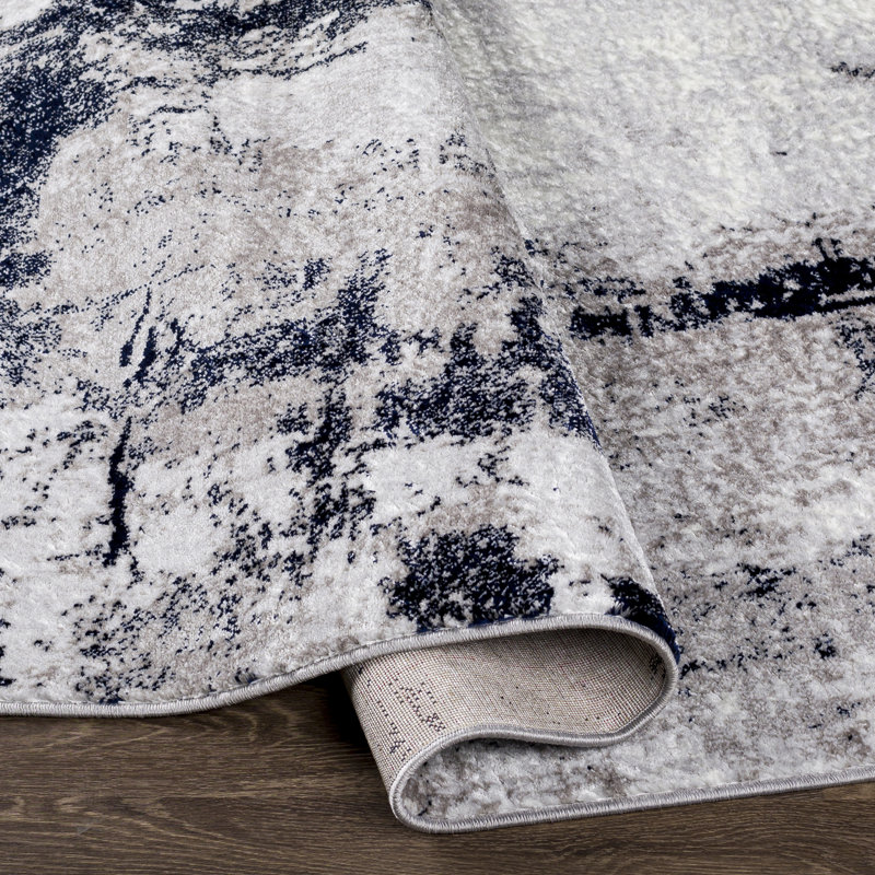 Roudebush Machine Woven Aqua Rug, Grey, Rectangle 160 x 220 cm
