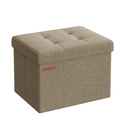 Storage Ottoman, Foldable Small Ottoman Foot Rest, 31 X 41 Cm Foot Stool, Ottoman With Storage, Load Up To 130 Kg, For Living Room, Bedroom, Dorm