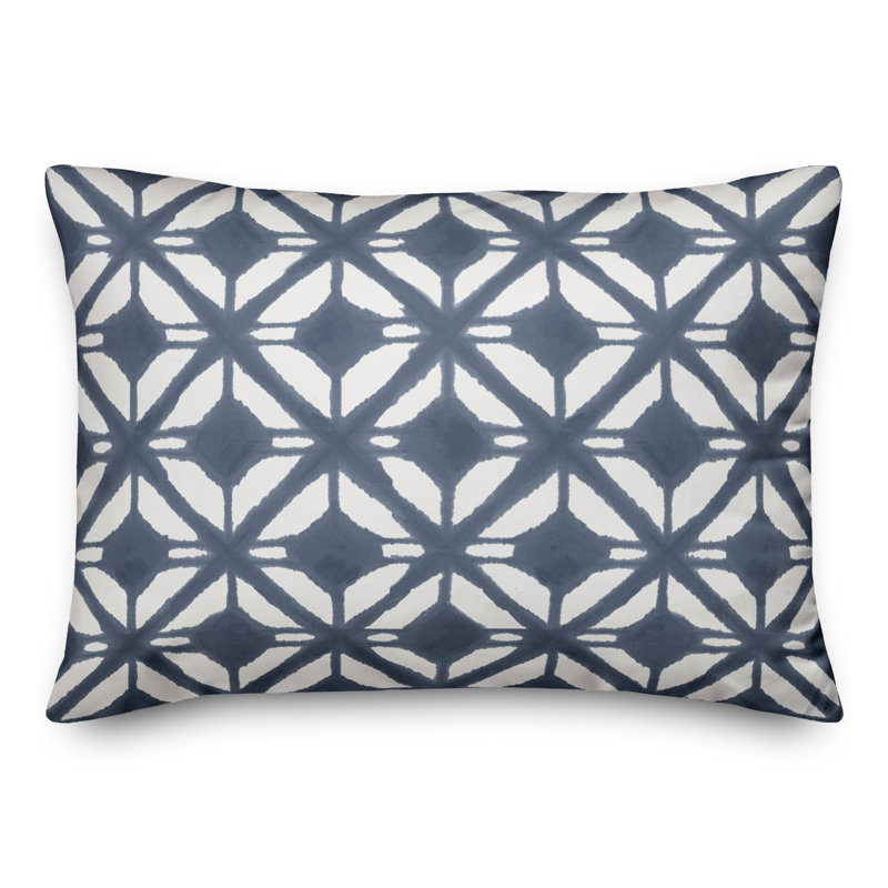 Aztec Diamond Rectangular Pillow Cover & Insert, Blue