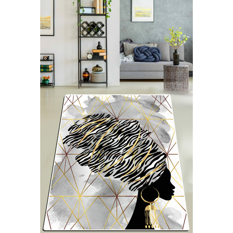 Durable Hall Carpet (4.9 x 6.6 ft), 100% Polyester, 0.4 in Pile Height | Antibacterial, Non-Slip Underside, Machine Washable at 86°F | Perfect for High Traffic Areas, Easy Care & Stylish Home Décor