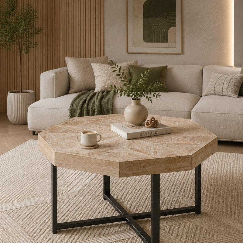Table basse Farmhouse, Bois de chêne naturel