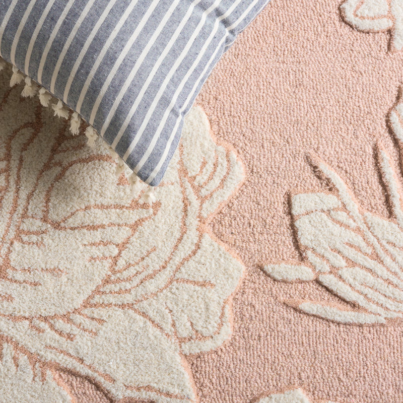 Glamour Hand Tufted Wool; Viscose; Cotton Floral Indoor Rug, Rectangle 6' x 9'