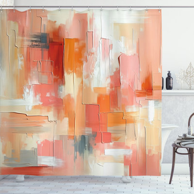 Abstract Shower Curtain with Hooks Included