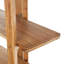 Wood Handmade Folding 3 Shelf Storage Brown Shelving Unit With Silver Metal Hardware
