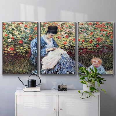 3 pièces, reproduction sur toile avec cadre flottant