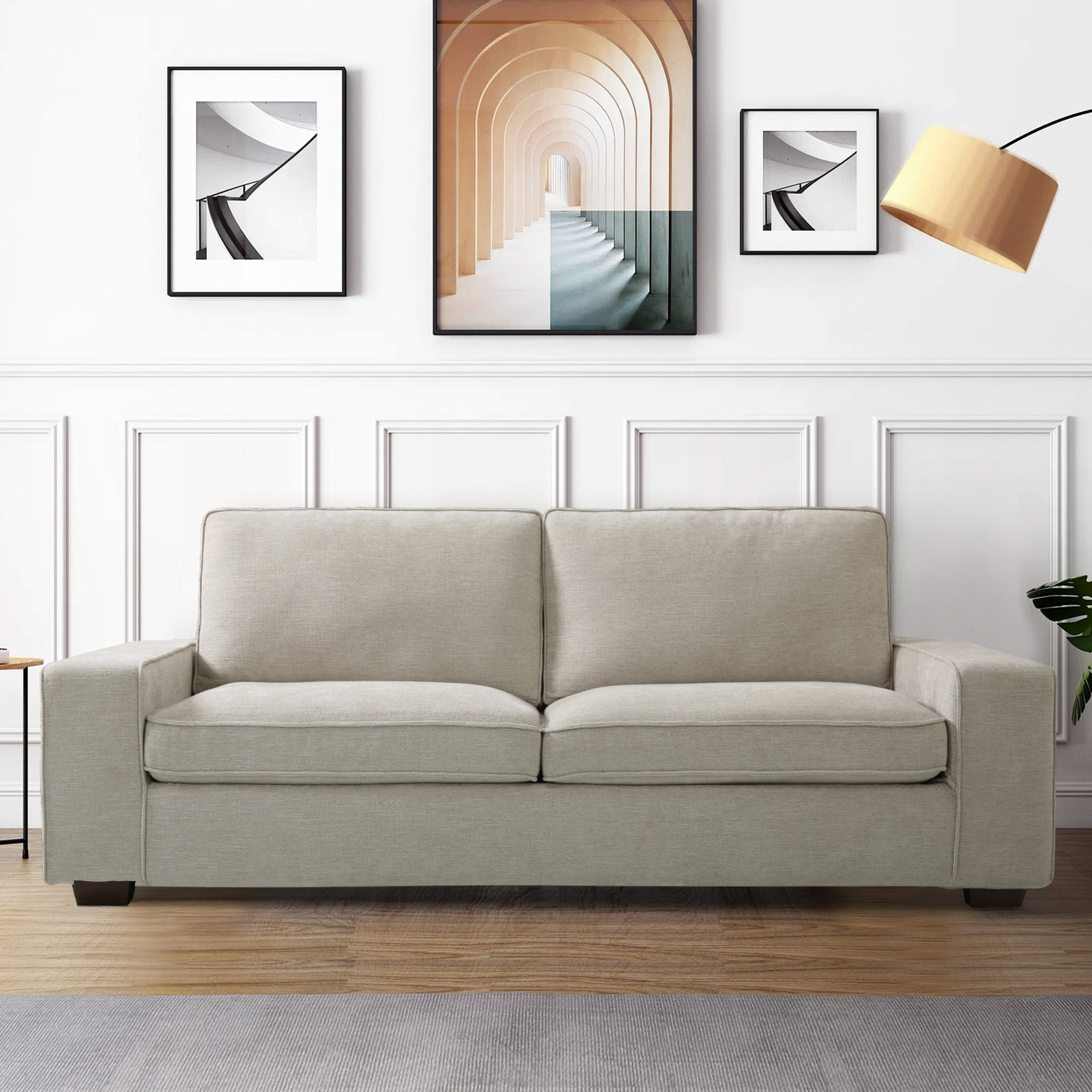 Latitude Run® Ferihan 88.67 Chenille Square Arm Sofa with Reversible  Cushions & Reviews
