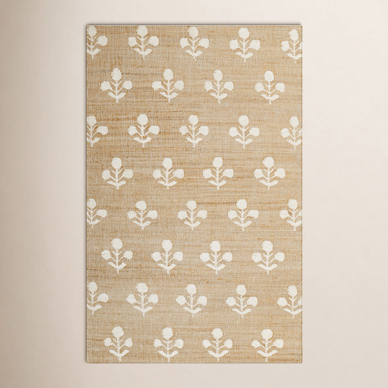 Erin Gates by Momeni Orchard Bloom Natural Hand Woven Wool and Jute Area Rug, Rectangle 3'6" x 5'6"