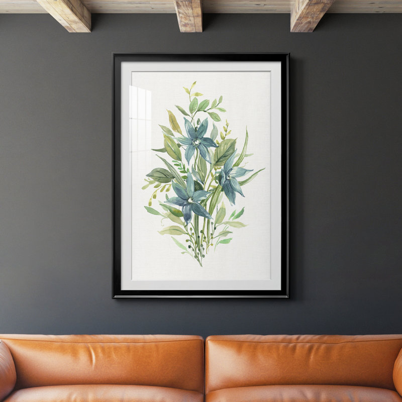 «Greenery I» - Peinture sur toile encadrée, Noir, H 30,5 po x l 42,5 po x P 1,5 po