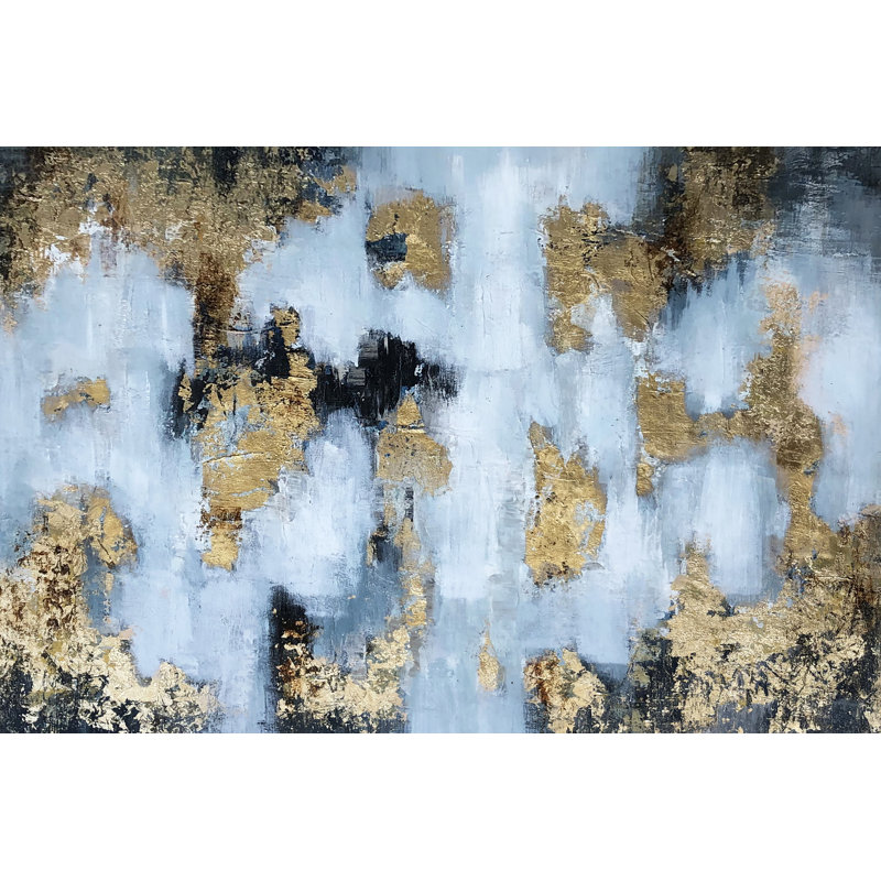 Art abstrait doré - peinture sur toile tendue