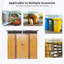 Rangement extérieur en métal 6 pi x 5 pi avec plaque et base transparentes pour patio de jardin - Café
