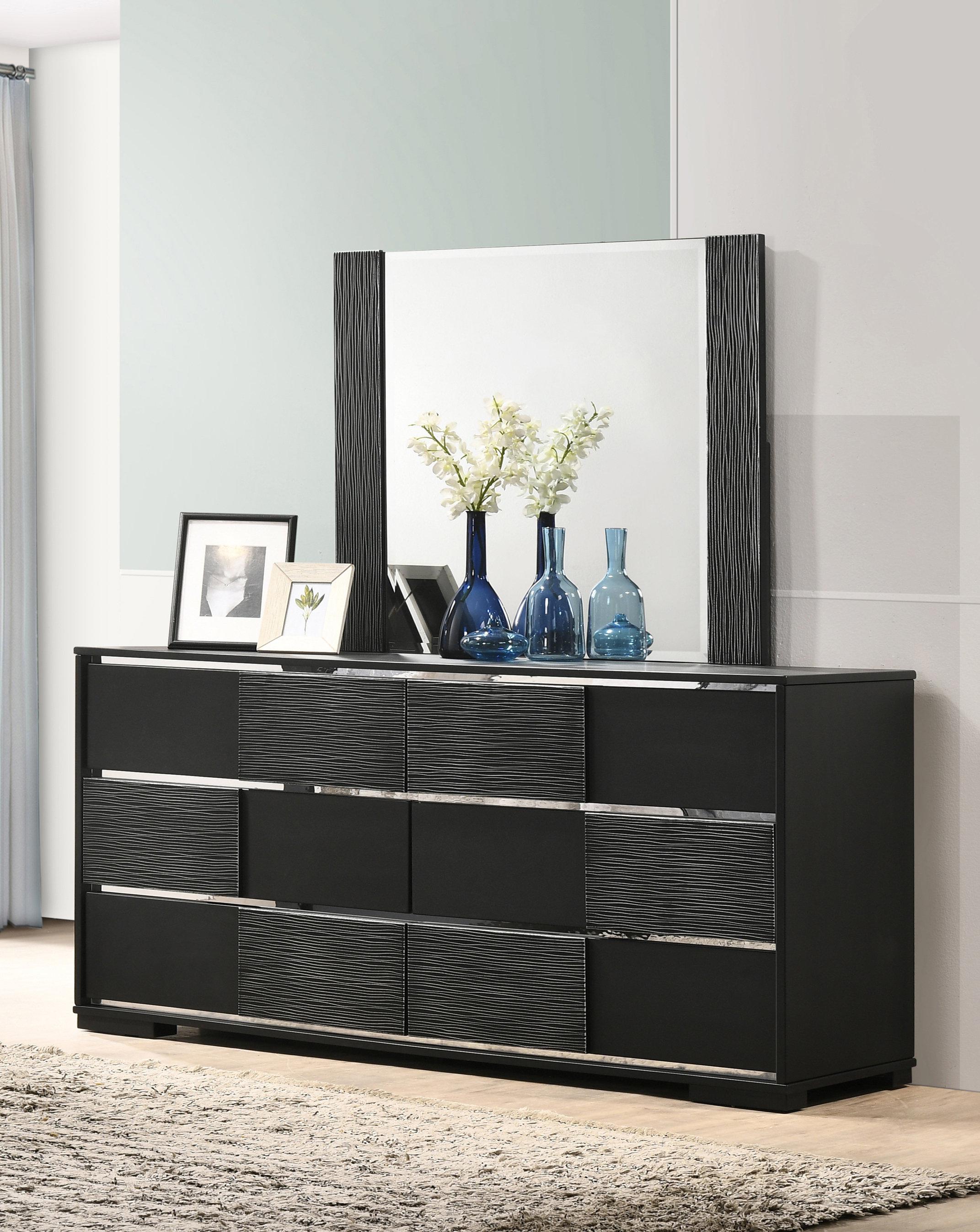 Black Dresser With Mirror