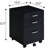 Sleek Black And File Cabinet With 3 Deep Drawers 3 Rectangular In , Practical Storage