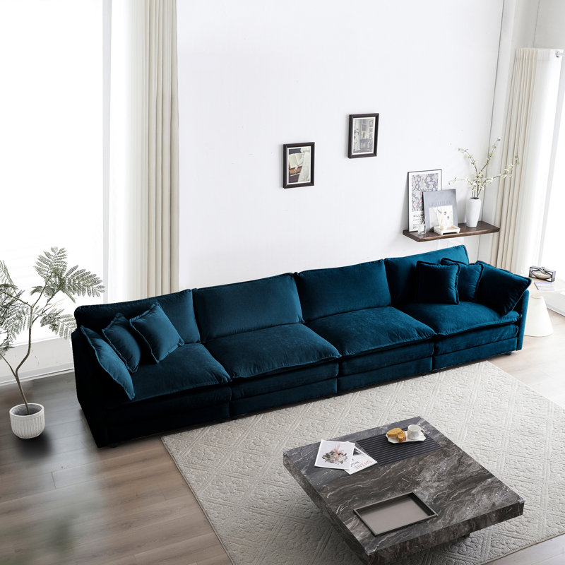 Chenille bleue pour 4 personnes - Structure et canapé confortable respirant: assise, attrait coloré