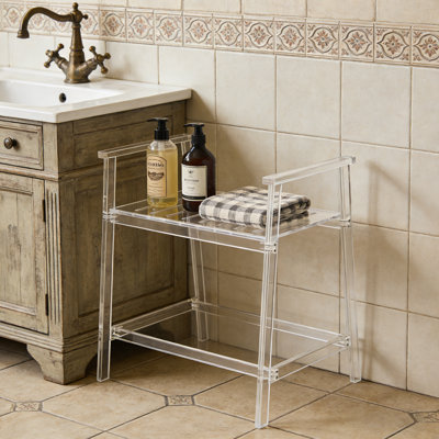 Clear Acrylic Shower Stool, Bathroom Bench