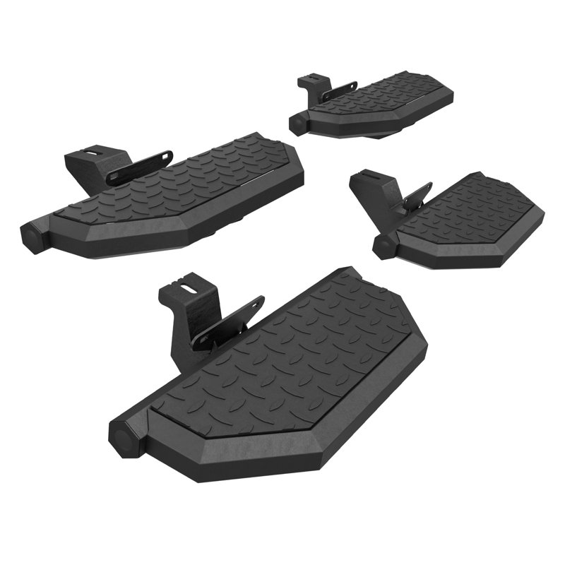 Marchepieds noirs en acier au carbone pour les modèles 4 portes Jeep Wrangler JK & JKU 2007-2018