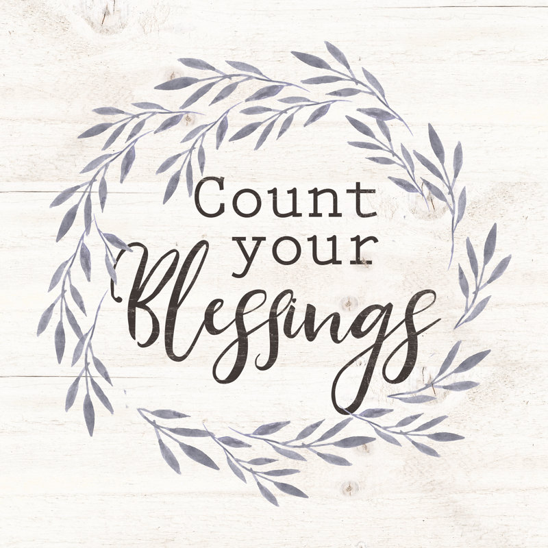 Count Your Blessings Wreath - Wrapped Canvas Print, 51cm H x 51cm W x 3.8cm D