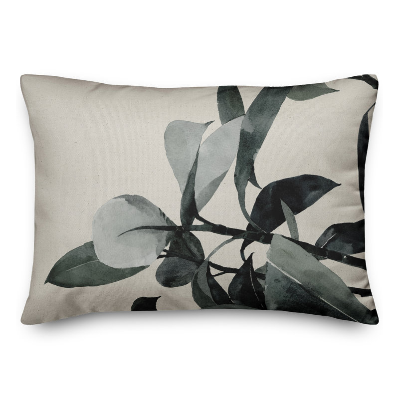 Floral Outdoor Reversible Throw Pillow, White