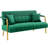 Maddison 56.5" Velvet 2-Seat Loveseat,  Upholstered Sofa Couch with Gold-tone Metal Arms and Legs-671390818