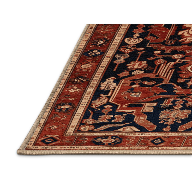 Machine Washable Turkish Brown Area Rug, Rectangle 2' x 3'