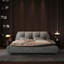 Lit plateforme Everly Quinn Elegant avec tête de lit tapissier et structure solide-852878870-825926912