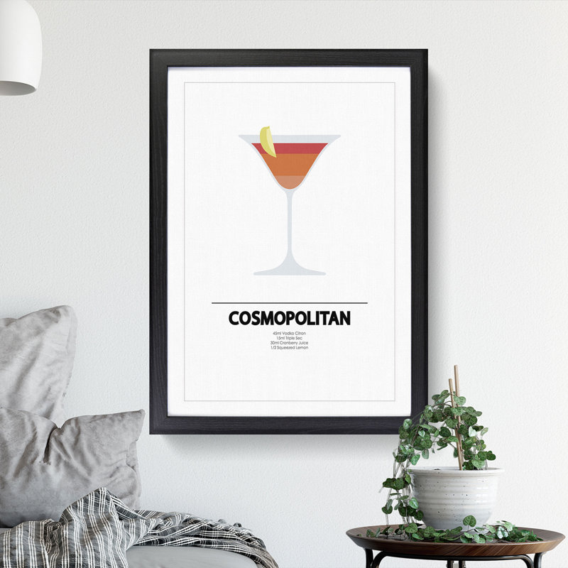 Cosmopolitan - Picture Frame Typography, 90cm H x 65cm W x 2cm D, Black