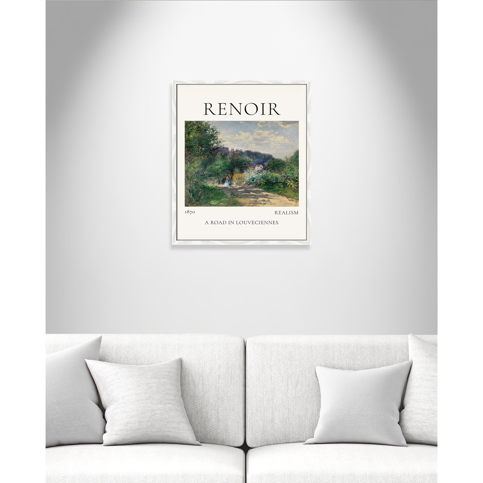 Rocchetto "A Road in Louveciennes" Print, White Single Picture Frame, No, 25.5" H x 21.5" W x 0.75" D