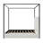 Modern Luxury Metal Canopy Bed With Tall Upholstered Headboard And Four Poster, No Box Spring Needed,Queen-2070969102-2070969088