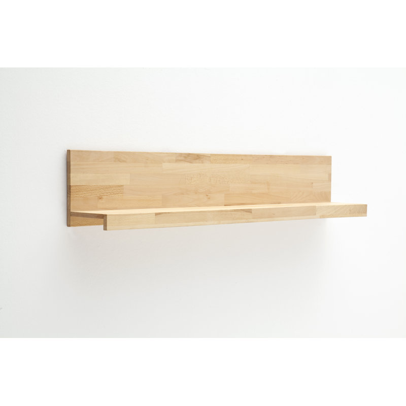 Aine Beech Solid Wood Floating Shelf with Adjustable Shelves, Beech heartwood
