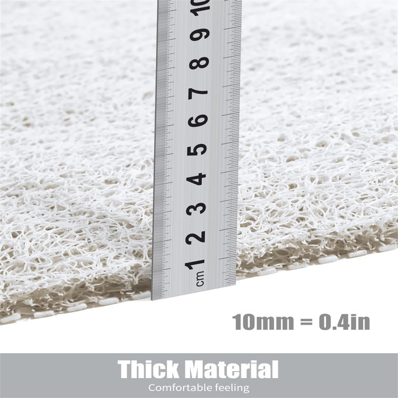 Bilke Plastic / Acrylic Non-Slip Shower Mat, White