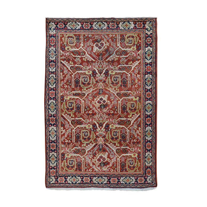 Tapis de zone one-of-kind-noué la rouge/brun 4 pi 1 po x 6 pi 7 po Annalaya