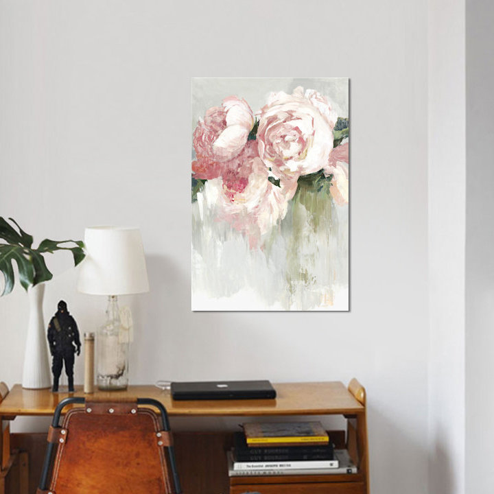 «Peony», reproduction sur toile, H 18 po x l 12 po x p 1,5 po, Pas de tapis, Toile tendue