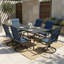 Ensemble de salle à manger rembourré 7 pièces avec trou pour parasol Burlington-2044177903-2044177901-2044177898