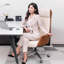 Adjustable Genuine Leather + Faux Leather + Aluminium Alloy Office Chair-108647380