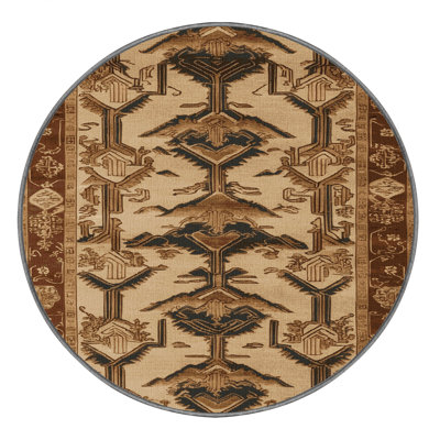 Machine Washable Art Deco Brown Area Rug