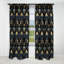Motif damassé doré et bleu de luxe - Rideau Ikat - Rideau occultant en damas - 1 panneau-107539467