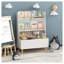 Bibliothèque pour enfants, porte-revues et livres, organisateur de livres, armoire de rangement pour jouets, blanc