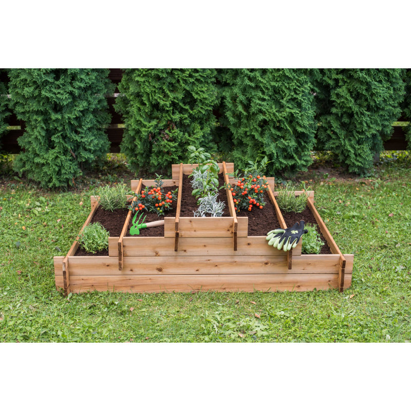 Tierra Garden Tiered Five Section Raised Bed 55"Lx44.5"Wx14.6"H Pettibone Collection 