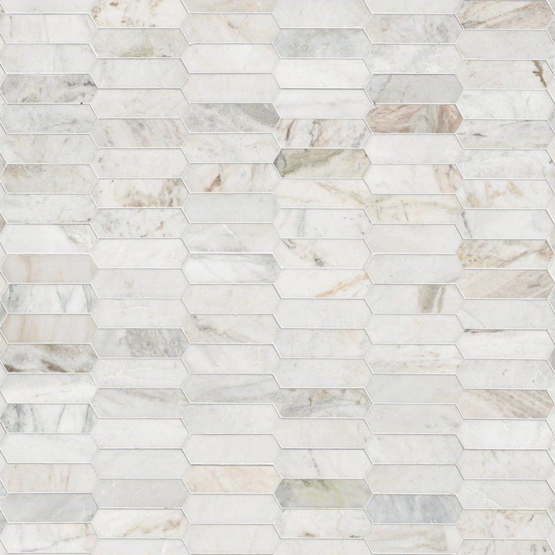 Carreau de mosaïque en marbre aiguisé pour plancher et mur Arabescato Venato 12 po x 12 po, Arabescato Venato